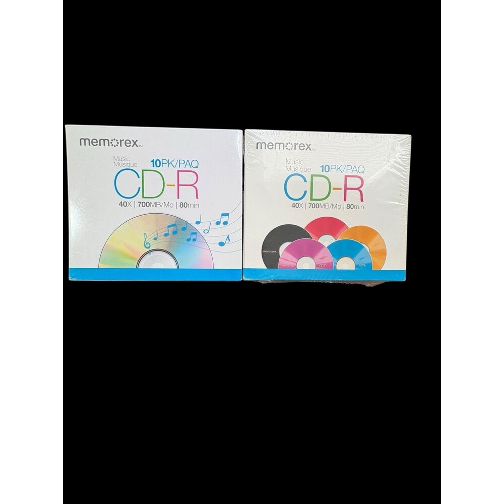 Lot of 2 Memorex Music CD-R 10 Pack Blank Discs 700MB 80 Min 40X New Sealed